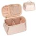 Large Makeup Bag Makeup Bag Organizer Cosmetic Bags for Women Travel Toiletry Bag Make Up Bag with Divider and Handle for Cosmetics Toiletries Brushes Tools Storage -Rose Gold