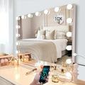 Extra Large Hollywood Makeup Mirror With 3 Color Lights USB Charging Port Mirror With Backlight in the Bathroom Mirrors Light
