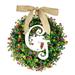 Pedty 1PC Unique Last Name Year Round Front Door Wreath with Bow Welcome Sign Garland Creative 26 Letter Farmhouse Wreath for Front Door All Seasons Outside Hanger Decor Gift Decorative Plaque