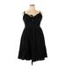 Torrid Casual Dress - Fit & Flare: Black Print Dresses - Women's Size 1X Plus