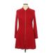 Divided by H&M Casual Dress - Mini Collared Long sleeves: Red Print Dresses - Women's Size X-Large