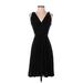 Theory Cocktail Dress - A-Line V Neck Sleeveless: Black Solid Dresses - Women's Size Small