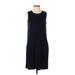 Purejill Casual Dress - Shift: Blue Solid Dresses - Women's Size Small Petite