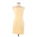 Ann Taylor Casual Dress - Mini Square Sleeveless: Yellow Solid Dresses - Women's Size 6 Petite