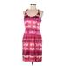 Banana Republic Casual Dress - Sheath Scoop Neck Sleeveless: Pink Print Dresses - Women's Size 6 Petite