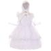 BNY Corner Off Shoulder Organza Cape Set Infant Baptism Christening Girl Dress White 0M TR 032 BNY Corner