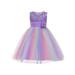 Musuos Kids Formal Dress Flower Sequins Round Collar Sleeveless One-Piece