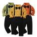 KYAIGUO 3PCS Baby Newborn Boy Clothes Suits Toddler Polka Dot Dress Shirt with Bowtie + Suspender Pants Outfit Sets Kids Gentleman Wedding 6M-9Y