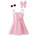 dmqupv Big Kid Dress Female Girl Long Sleeve Shirt Dress Pink Plaid Birthday Party Dress Retro Dress for (Red 7-10 Years)