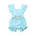 FOCUSNORM Baby Girls Infant Ruffle Solid Romper Bodysuit Jumpsuit Outfit Clothes Summer