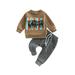 FOCUSNORM Infant Toddler Baby Boy Clothes Kids Letter Sweatshirt Tops+Jogger Pants 2Pcs Tracksuit Fall Winter Casual Outifts