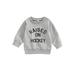 TheFound Infant Toddler Baby Girl Boy Casual Pullover Long Sleeve Letter Print Ribbed Sweatshirt Tops