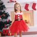 Sodopo Girls Kids Outfits Thicken Santa Claus Costume Girl Characters Dressed Up In Tulle Skirts (Red M)