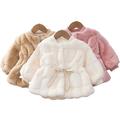 AJZIOJIRO Baby Girls Solid Color Plush Cotton Coats for Infant Toddler Fall Winter Fleece Fuzzy Jacket 9 Months-5 Years Cute Warm Outerwear