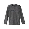 Nike Swim Boys Heather Long Sleeve Hydro Rash Guard Black SM (7-8 Big Kids) / Black