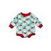 TheFound Infant Baby Girl Boy Romper Santa Claus Print Long Sleeve Bodysuit Jumpsuit Fall Clothes