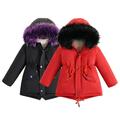Esaierr Kids Girls Winter Cotton Jacket for Baby Hooded Warm Parka Coats Jacket 3-14 Years Teen Fashion Padded Cotton Clothing Puffer Jacket Outerwear