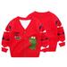 Esaierr Toddler Boys Girls Cardigan Sweater Cable Knit V-Neck Classic Knit Cardigan Sweater 1-7Y