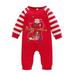 Girl Clothes Suit Christmas Striped Cartoon Santa Merrry Letter Printed Clothes