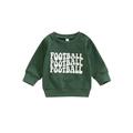 TheFound Infant Toddler Baby Girl Boy Casual Pullover Long Sleeve Letter Print Ribbed Sweatshirt Tops
