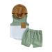 TheFound Infant Baby Boys Summer Clothes Outfits Color Block Hooded Sleeveless Pocket Tank Tops Summer 2Pcs Set