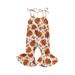 Canrulo Toddler Baby Girls Halloween Jumpsuit Flower/Pumpkin Printed Sleeveless Tie-up Bell-Bottoms Romper Outfits B 3-4 Years