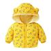 Toddler Boys Girls Jacket Children Kids Baby Cute Cartoon Animals Long Sleeve Winter Solid Coats Hooded Outwear Outfits Clothes Size 3-4T