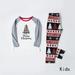 SMihono Deals Sets for Kid Parent-child Warm Christmas Set Printed Home Wear Pajamas Two-piece Kid Set Gray 10Years