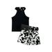 Canrulo Toddler Baby Girl Summer Outfits Sleeveless Halter Ribbed Vest Top Cow Shorts with Belt Bag Clothes Black 4-5 Years