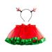 Quealent Girls Skirt Female Big Kid Glitter Tulle Skirt Kids Girls Christmas Dance Party Cartoon Tulle Skirt Ballet Skirts Mini (Red 2-4 Years)