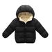 KDFJPTH Winter Coats For Toddler Kids Child Baby Boys Girls Solid Hooded Jacket Thick Warm Outerwear Outfits Clothes