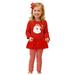Quealent Girls Childrenscostume Female Big Kid Baby Girl Clothes 6 Months Summer Toddler Kids Baby Girls Suit Santa Tulle T-Shirt Tops and Baby Girl (Red 2-3 Years)