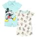 Disney Mickey Mouse Newborn Baby Boys 2 Pack Rompers Blue / White Big Pose 3-6 Months
