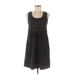 Simply Vera Vera Wang Casual Dress - Mini Scoop Neck Sleeveless: Black Print Dresses - Women's Size Medium Petite