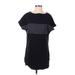 Athleta Casual Dress - Mini Crew Neck Short sleeves: Black Print Dresses - Women's Size Small