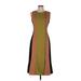 Alexia Admor Casual Dress - Midi Crew Neck Sleeveless: Brown Stripes Dresses - Women's Size Medium