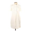 Gap Casual Dress - Shirtdress Collared Short sleeves: Ivory Print Dresses - Women's Size X-Small Petite