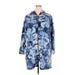 LOGO Lounge Casual Dress - Mini High Neck 3/4 sleeves: Blue Print Dresses - Women's Size 2X