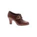 Aerosoles Heels: Oxfords Chunky Heel Classic Brown Print Shoes - Women's Size 6 - Round Toe