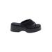 Wild Fable Mule/Clog: Slide Wedge Minimalist Black Solid Shoes - Women's Size 7 - Open Toe