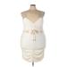 Fashion Nova Cocktail Dress - Bodycon Plunge Sleeveless: Ivory Print Dresses - New - Women's Size 3X