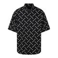 Balenciaga, Shirts, male, Black, M/L, Mini Allover Logo Shirt