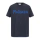 Alexander McQueen, Tops, male, Blue, L, Printed T-Shirt with Logo Detail