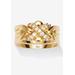 Women's .27 Tcw Round Cubic Zirconia 14K Yellow Gold-Plated Puzzle Ring by PalmBeach Jewelry in Gold (Size 9)
