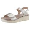 Sandalette ARA "BILBAO", Damen, Gr. 39, grau (platinfarben), Glattleder, metallic, casual, Schuhe, Sommerschuh, Sandale, Keilabsatz, Klett, Weite G (weit), Topseller