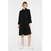 Sommerkleid SENSES.THE LABEL, Damen, Gr. L, US-Größen, schwarz, Material: 100% Baumwolle, unifarben, casual, regular fit lang, hoch geschlossener Ausschnitt, 3/4-Ärmel eingesetzt 1-Knopf-Manschette, Kleider, aus Baumwolle