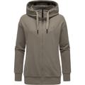 Kapuzensweatjacke RAGWEAR "Yodis Zip", Damen, Gr. L (40), braun, Sweatware, Obermaterial: 70% Baumwolle, 30% Polyester, casual, bequem hüftbedeckend, hoch geschlossener Ausschnitt, Langarm Ärmel ohne Ärmelschlitz Rippbündchen, Sweatjacken, weicher...