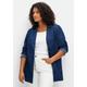 Sweatblazer SHEEGO "Große Größen" Gr. 42, blau (dark blue denim) Damen Blazer