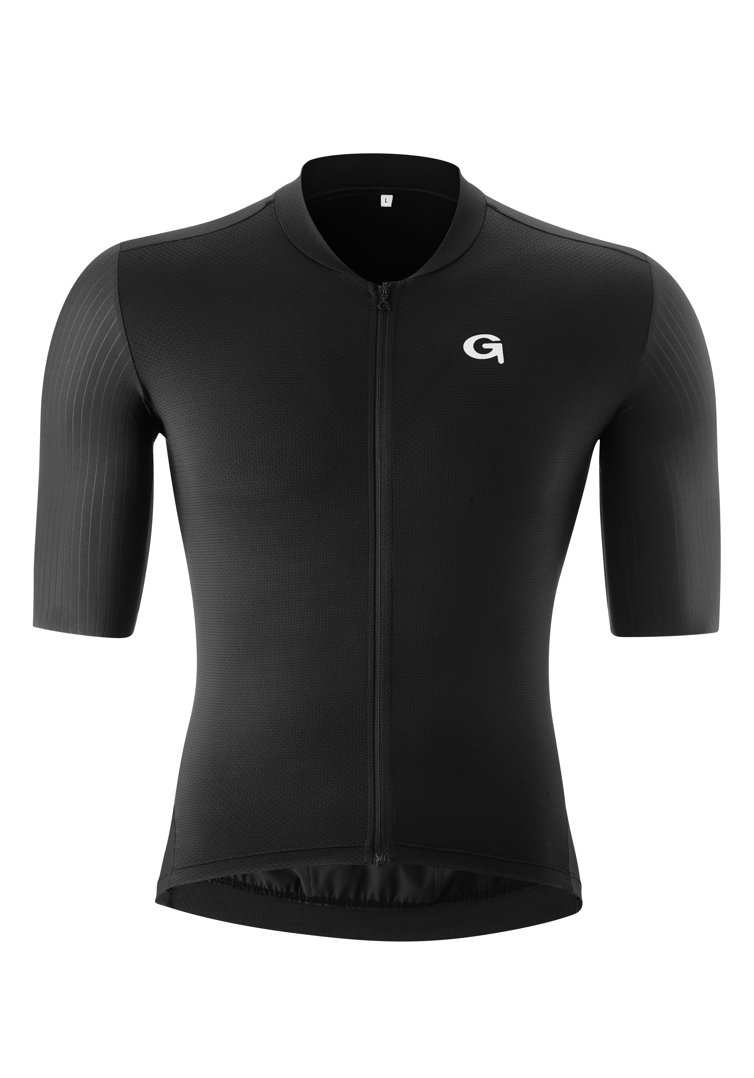 Radtrikot GONSO "SITIVO TRIKOT M", Herren, Gr. XXL, schwarz, 45% Polyamid, 35% Polyester, 20% Elasthan, Rundhals, Trikots, Herren Radshirt kurzarm, atmungsaktives Fahrradtrikot mit Rückentasche Image