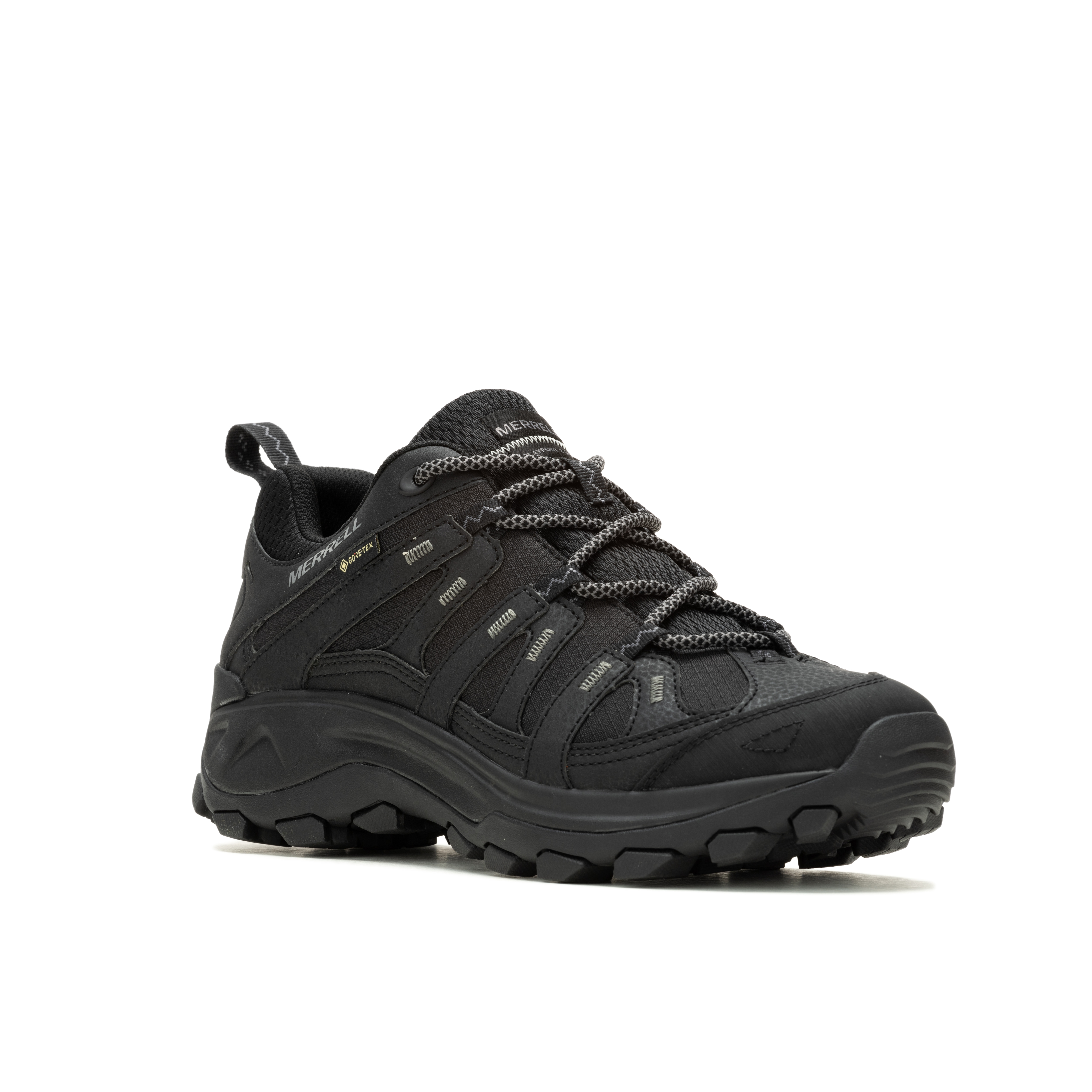 Wanderschuh MERRELL "CLAYPOOL 2 SPORT GORE-TEX", Herren, Gr. 41, schwarz, Synthetik, Schuhe Wanderschuh, wasserdicht